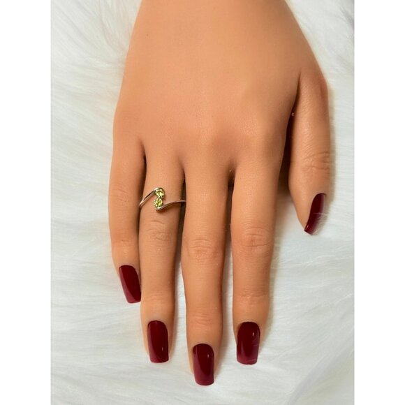 Delicate Silver 925 Lemon Quartz Ring - Picture 6 of 7